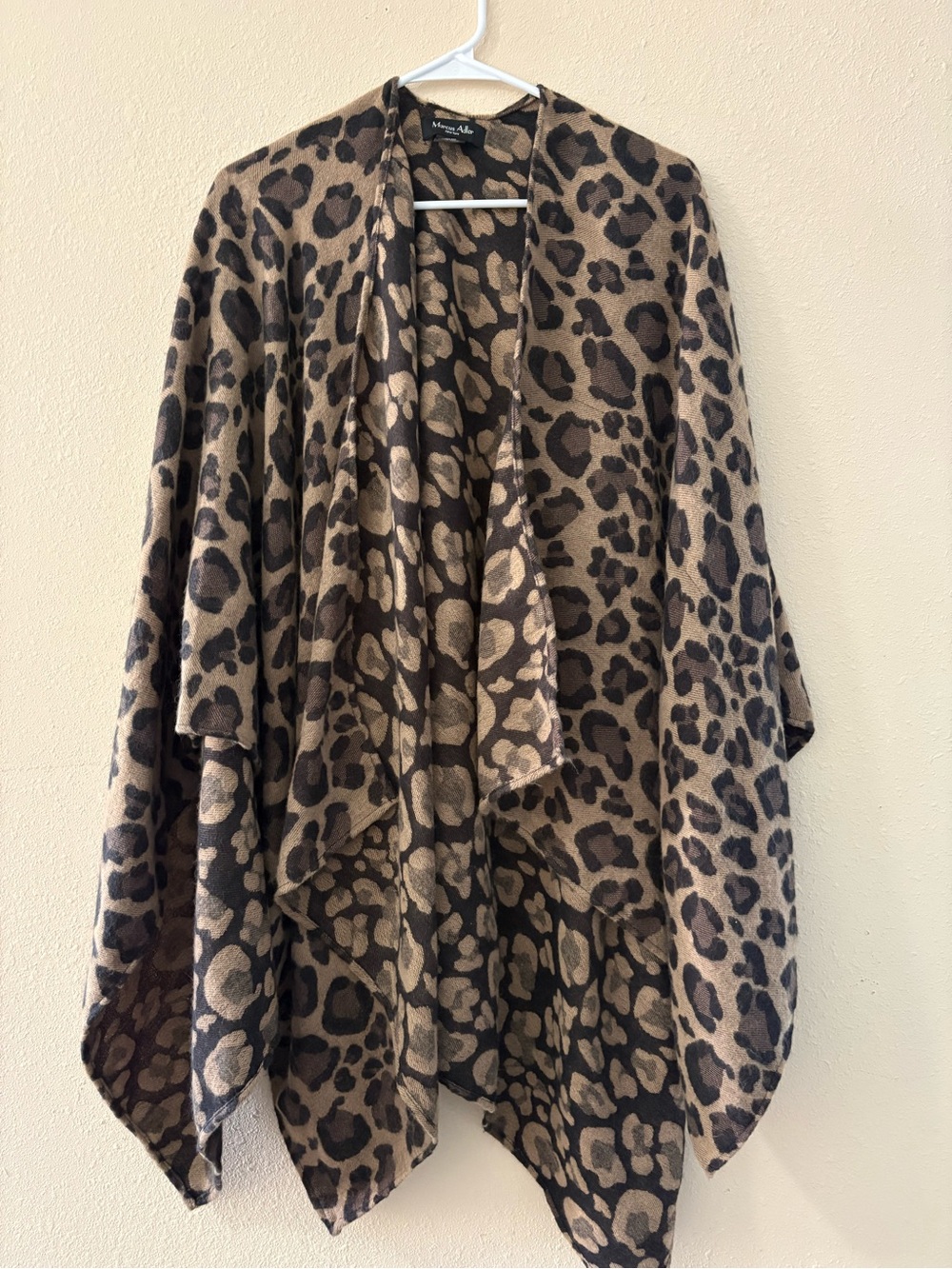 Marcus Adler Open Front Cape Shawl Animal Print